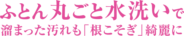 ふとん丸ごと水洗いで溜まった汚れも「根こそぎ」綺麗に